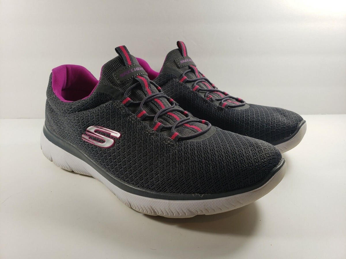 Skechers 12980 Gray Pink Summit Sneakers Womens Memory Foam