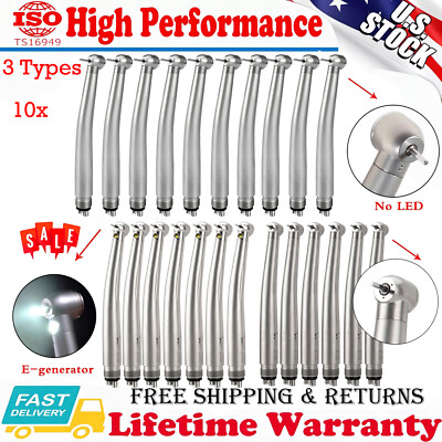 10x Dental High Speed Handpiece Push Button Turbine 4Hole for NSK Pana Max Style