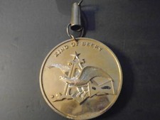 Gold Budweiser King of Beer Gold 8.5 ( Plastic)  Medallion with Chain ID:91061