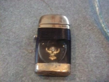 VINTAGE SMALL ELK'S SCRIPTO LIGHTER USED AS IS GOLD TONE FAKE DIAMOND NO LEAKS