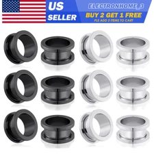 6Pcs Ear Tunnel Plugs Stainless-Steel Screw Flesh Tunnel Ear Gauges Piercing Kit
