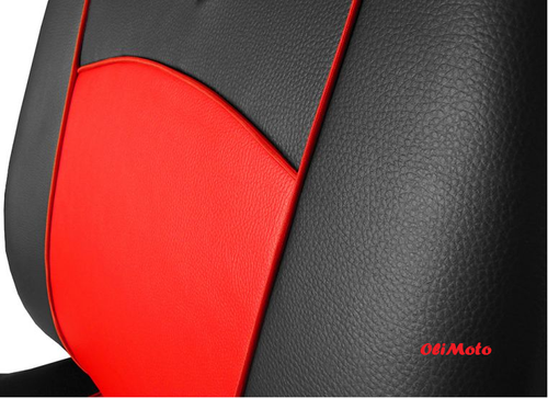 Juego completo de fundas de asiento a medida de cuero ecológico rojo Skoda Octavia Mk3 / III 2013-2020 - Imagen 4 de 8