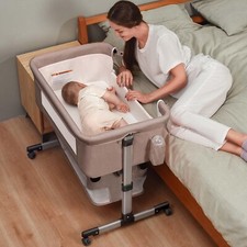 Baby Crib,3 in 1 Bedside Crib Adjustable Portable Bed for Infant,Baby Bassinet