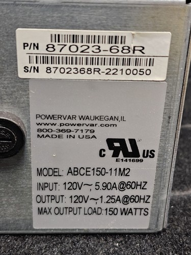AMETEK Powervar Abce150-11m2 AC Mobile Manager Power Inverter MPM 120v 150w - Picture 5 of 5
