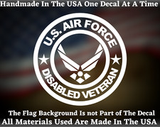 US Air Force Disabled Veteran Vinyl Decal Made In America USA Seller