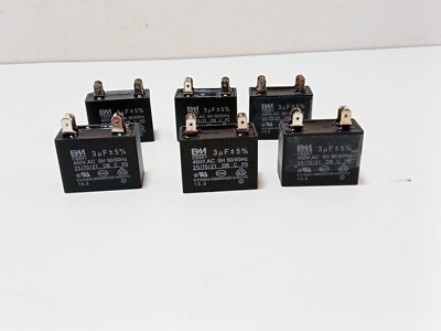 6er SET BM LÜFTERKONDENSATOR CBB61 3UF 450V.AC SH 50/60HZ