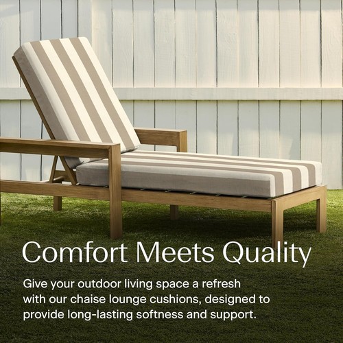Universal Fit Outdoor Chaise Cushion - Stylish & Durable Weather Protection - Picture 5 of 10