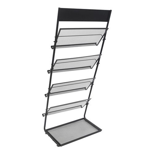 4-Tier Office Newspaper Rack Magazine Stand Literature Holder Book Display Stand - Picture 10 of 20