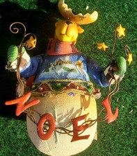 Fabric Mache Moose/Reindeer Noel Christmas Winter Holiday Ornament SWC