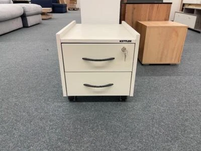 Kettler Rollcontainer Sit-On-Locked Rollschrank Sitzfläche Weiß/Eiche