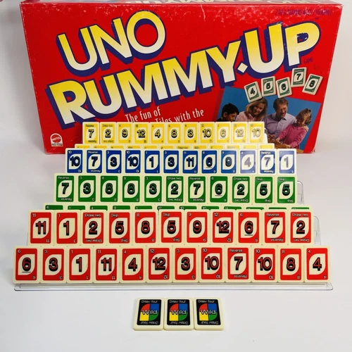 UNO Rummy Up Tile Board Game Vintage Mattel (1993)  96/100 Tiles Family Game