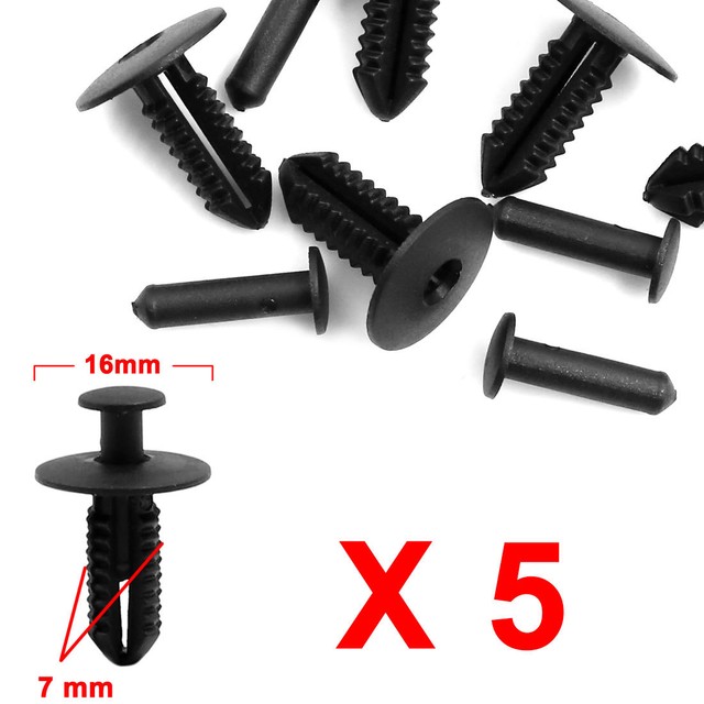 Benz Rivets 5pcs Black Plastic Rivet Car Fender Bumper Push Pin Clips for MERCEDES ...