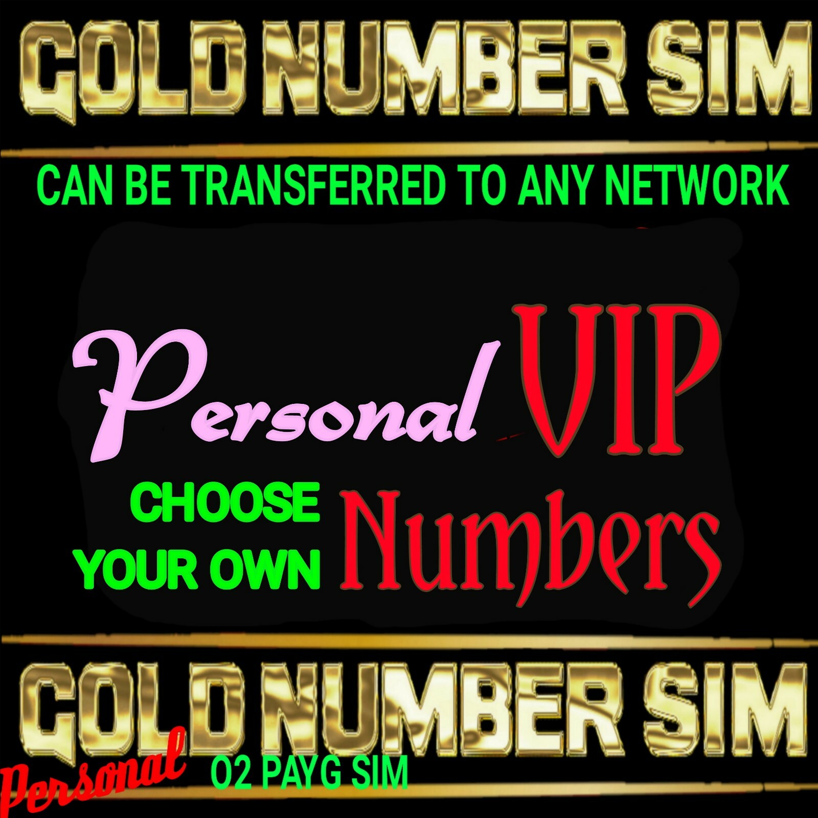 Gold Number Sim Card Memorable Personal 02 CHOOSE YOUR NUMBER from the