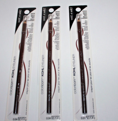 Wet n Wild Color Icon Kohl Eyeliner Pencil C603A Simma Brown Now!Lot Of 3 In Box