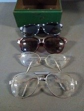Lot Of 4 Vintage Eyeglasses Sun glasses With Box Trl7 73