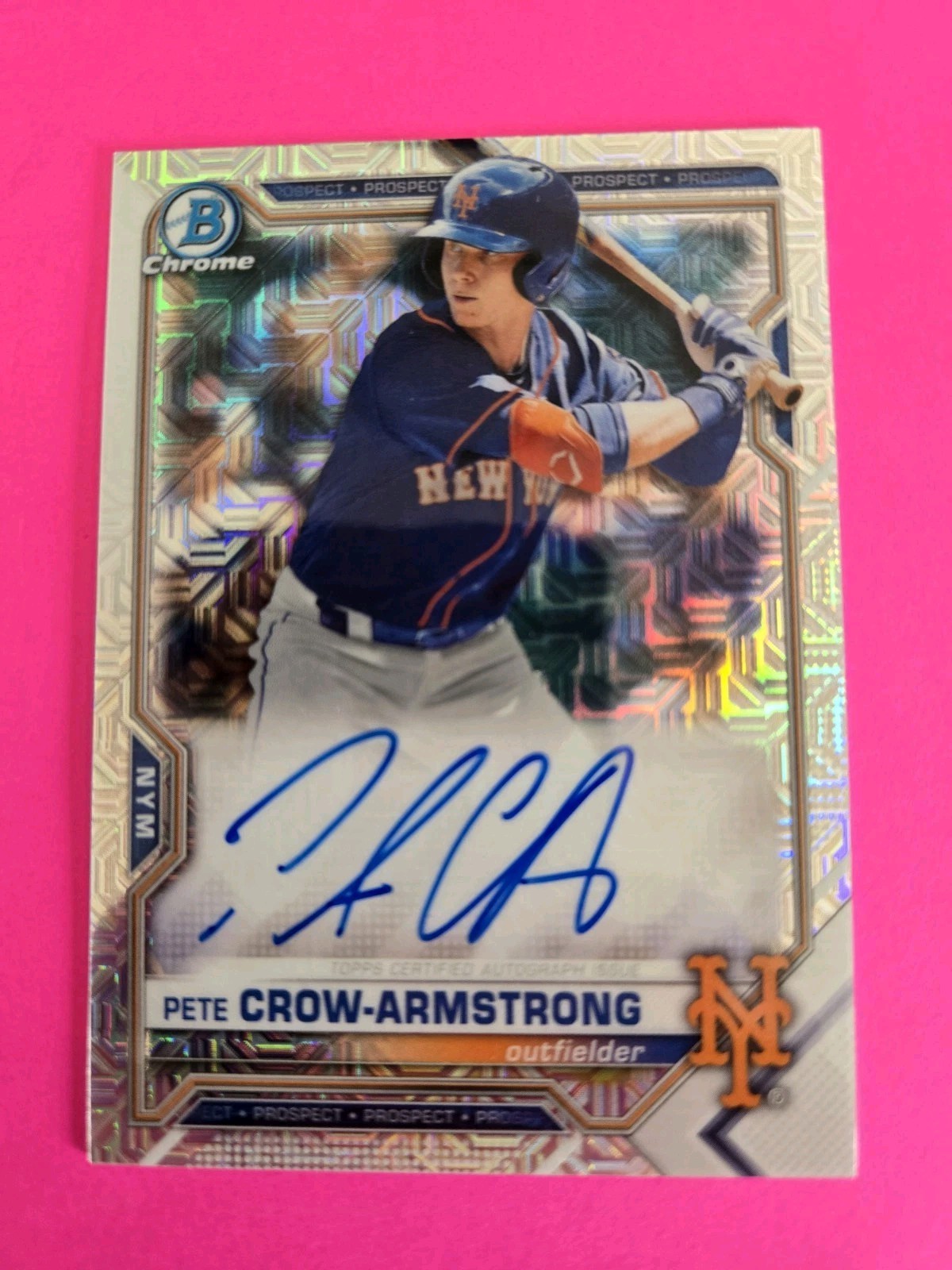 2021 Bowman - Mega Box Chrome Mojo Autographs Pete Crow-Armstrong #BMA-PC AU, RC
