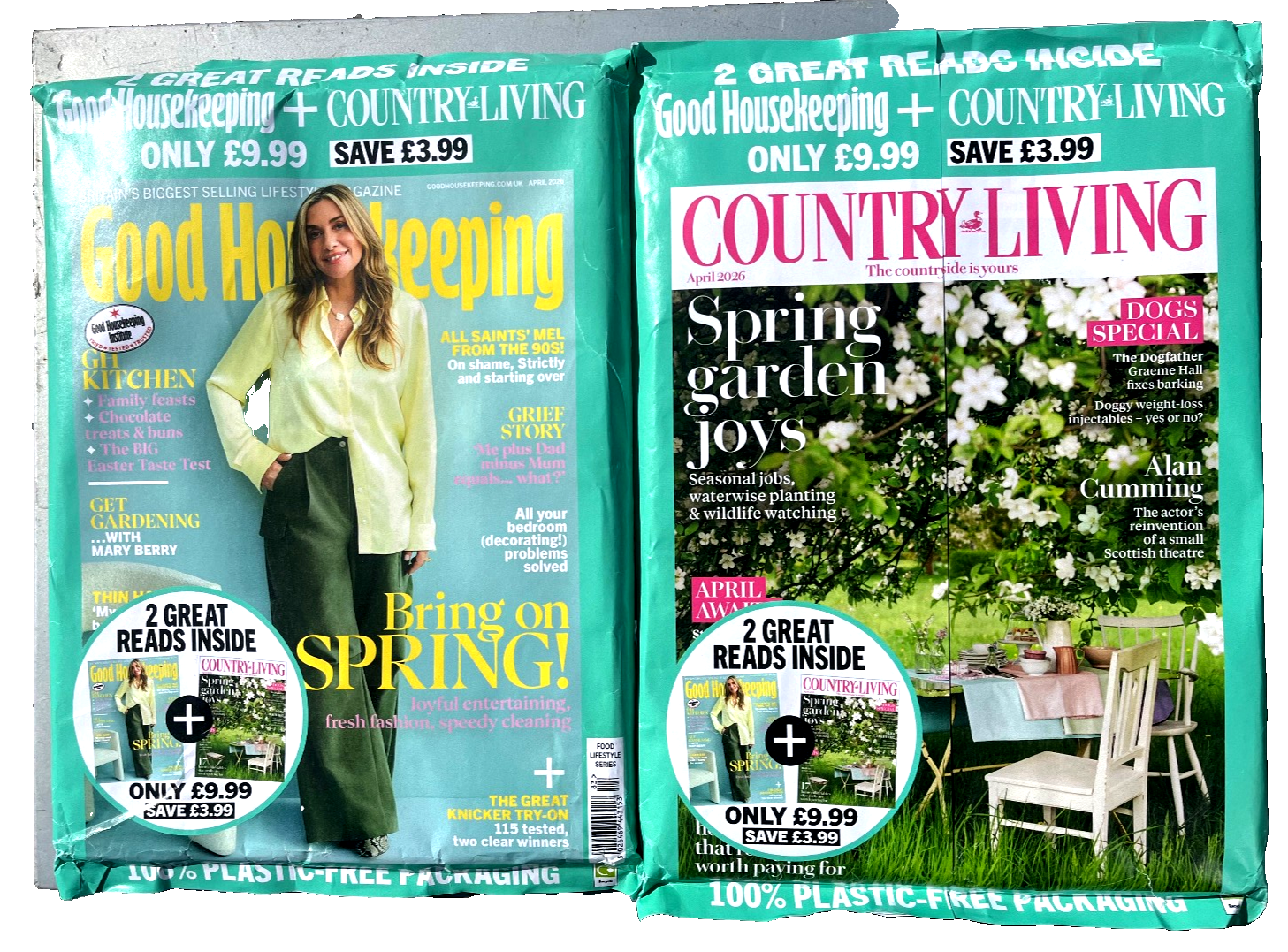 2 x MAG PACK ~ GOOD HOUSEKEEPING / COUNTRY LIVING MAGAZINE APRIL 2026 ~ NEW