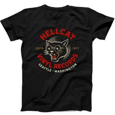 Vinyl Schallplatten Seattle Plattenladen Katze Hellcat T-Shirt 624