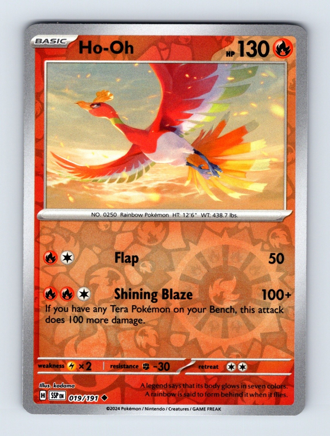Ho-Oh - Surging Sparks 019/191 - Uncommon - Reverse Holo - NM - Pokémon TCG