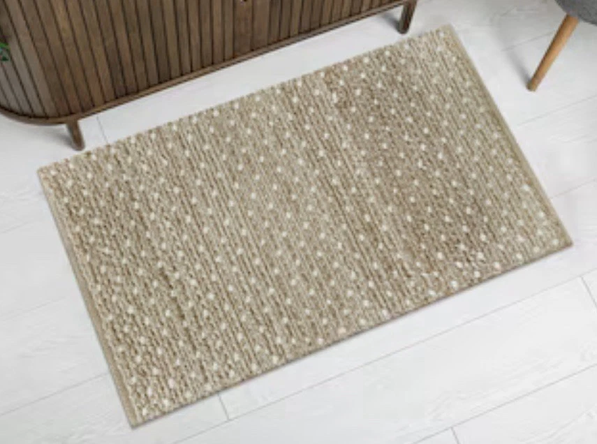 Allen & Roth Speckled Dunes 2x3’ Loomed Jute Natural & Ivory Indoor Rug - Image 4 of 4