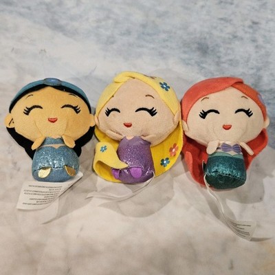 Disney 100 Mini Princess Plush Set Ariel Rapunzel Jasmine 3''
