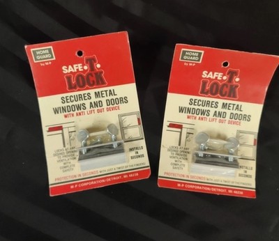 2 Safe-T-Lock secures Patio Doors & Metal Windows Vintage New in Package