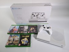 Microsoft Xbox One S 1TB Games Console White & 7 Games Bundle BOXED GTA Fallout 