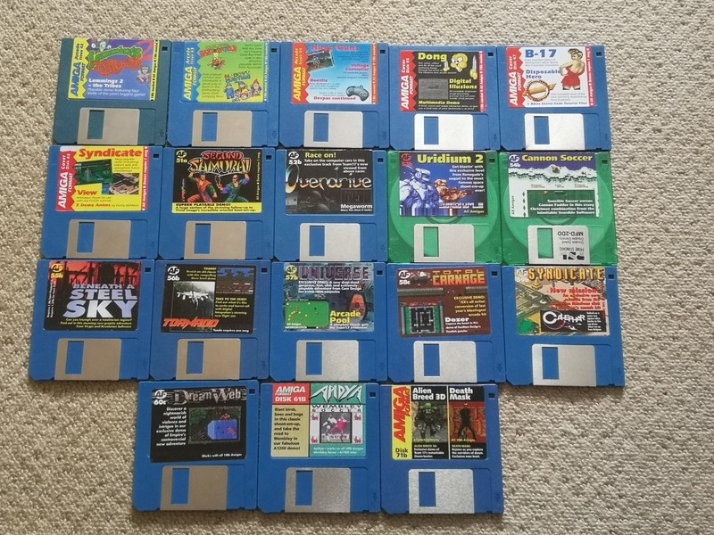 Amiga Format Coverdisks x 18 - Various games and demos - Disks