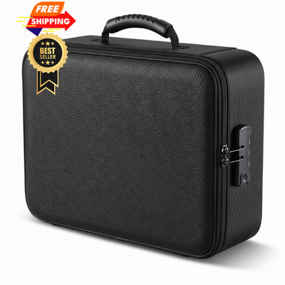 Vizoshi Fireproof Document Box (Soft-Shell) with 15x4.1x11 inches, black