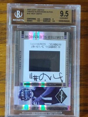 2007 Leaf Limited TROY SMITH /30 Limited Slideshow Autos Rookie RC LS-18 BGS 9.5