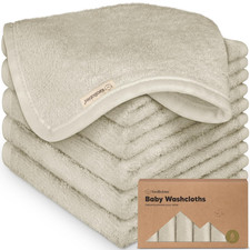 6-Pack Baby Washcloths - Soft Absorbent Viscose from Bamboo Wash Cloths for Babi