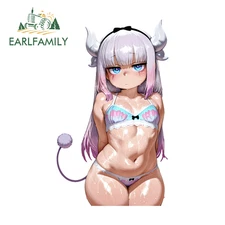 EARLFAMILY Kanna Kamui Anime Car Sticker Bumper Artistic Rearview Mirror Decal