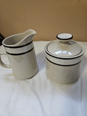 Rainbow Stoneware Sugar And Creamer W/lid. Vintage Japan.