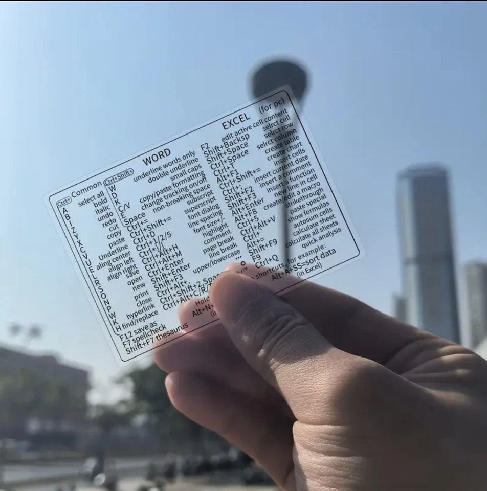 Word And Excel Shortcuts Transparent Stickers - Image 2 of 4