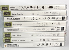 Stampin Up Lot of 8 New and Used Stamp Sets Red Rubber Photopolymer Craft Varied