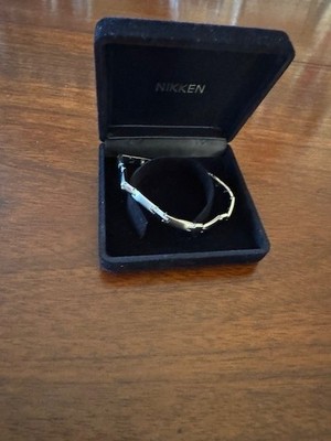 ''Cross Link''-Magnet-Armband, NIKKEN, platinfarben, 20 cm, neu