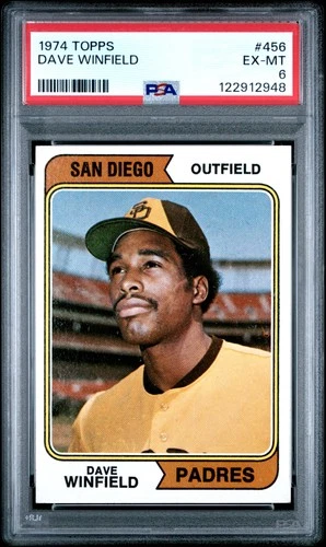 1974 TOPPS #456 DAVE WINFIELD ROOKIE RC PSA 6