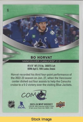 String Cursive Font 2023-24 Upper Deck MVP Green Script Bo Horvat #6 READ 1d3k | eBay