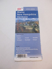 2002 AAA Maine New Hampshire Vermont State Highway Travel Road Map~HRC-A