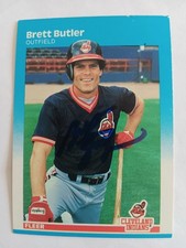 1987 Fleer #242 BRETT BUTLER Cleveland Indians Signed Baseball Card Autograph