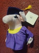 RARE 1984 NWT PERSONALITY PIG Graduation Pig Swine Plush by RUSS BERRIE New 7"