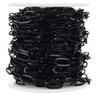 Bulk Cable Chain - 1/2'' x 1/4'' Link - 25 Feet - Dark Black Color