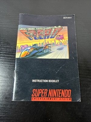 F-Zero (SNES, 1991) Super Nintendo Manual Only Authentic NO GAME OR BOX Original