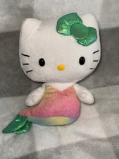 Ty Sanrio Hello Kitty Mermaid with Green Bow 6" Plush Stuffed Toy
