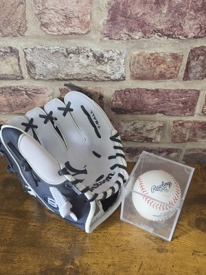 Wilson New York Yankees T Ball Handschuh & Rawlings MLB Baseball Display Set