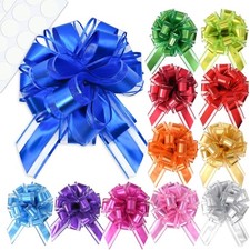 12 PCS Pull Bows for Gift Wrapping, 7 Inch Extra Large Gift Bows Multiple Colors