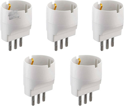 5 Schuko Small Italian Plug Socket Adapters 10A White Converter Set 9