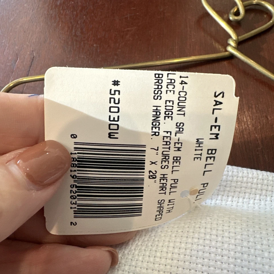 2 Crafters Pride Make It Your Way White Lace Edged Cross Stitch BellPull 7”x20” - Image 2 of 2