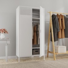 71-Inch Metal Armoire with Hanging Rod