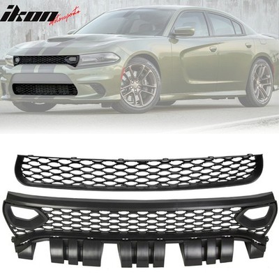 Fits 15-23 Dodge Charger SRT Style Upper & Lower Grilles w/ Air Ducts 2PC - PP